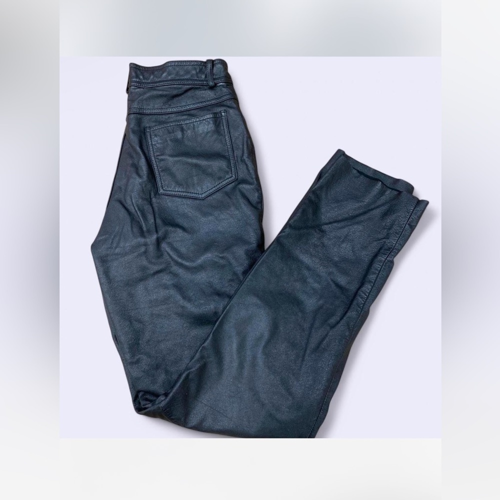 Danier Biker Black Leather pants US12